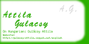 attila gulacsy business card